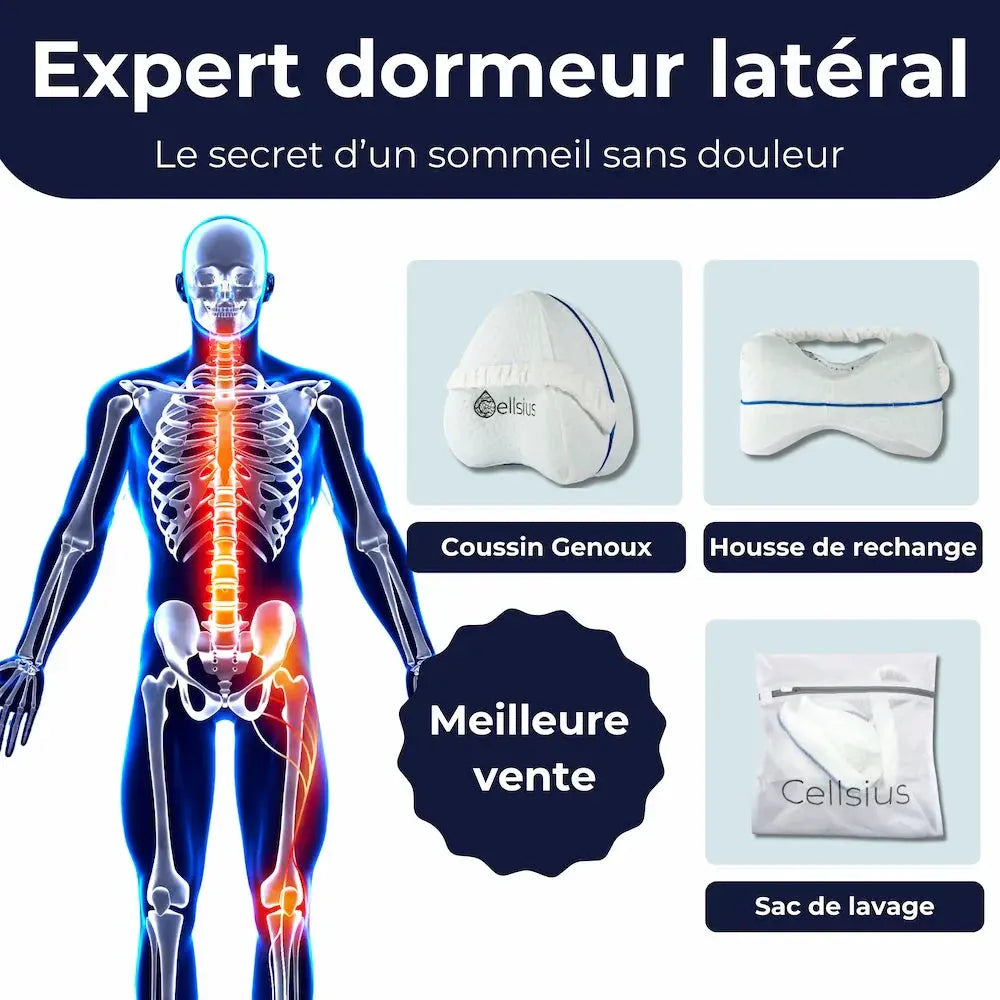 Kit Expert dormeur latéral - Le secret d'un sommeil sans douleur - Cellsius.com