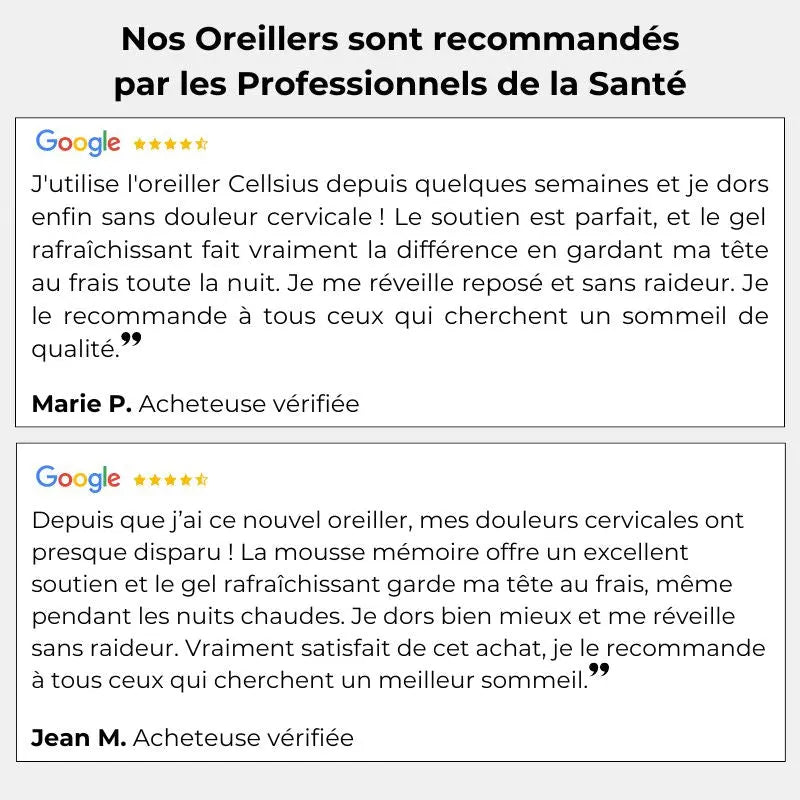 Oreiller Orthopédique Rafraîchissant Cellsius - Soulage les douleurs cervicales - Cellsius.com